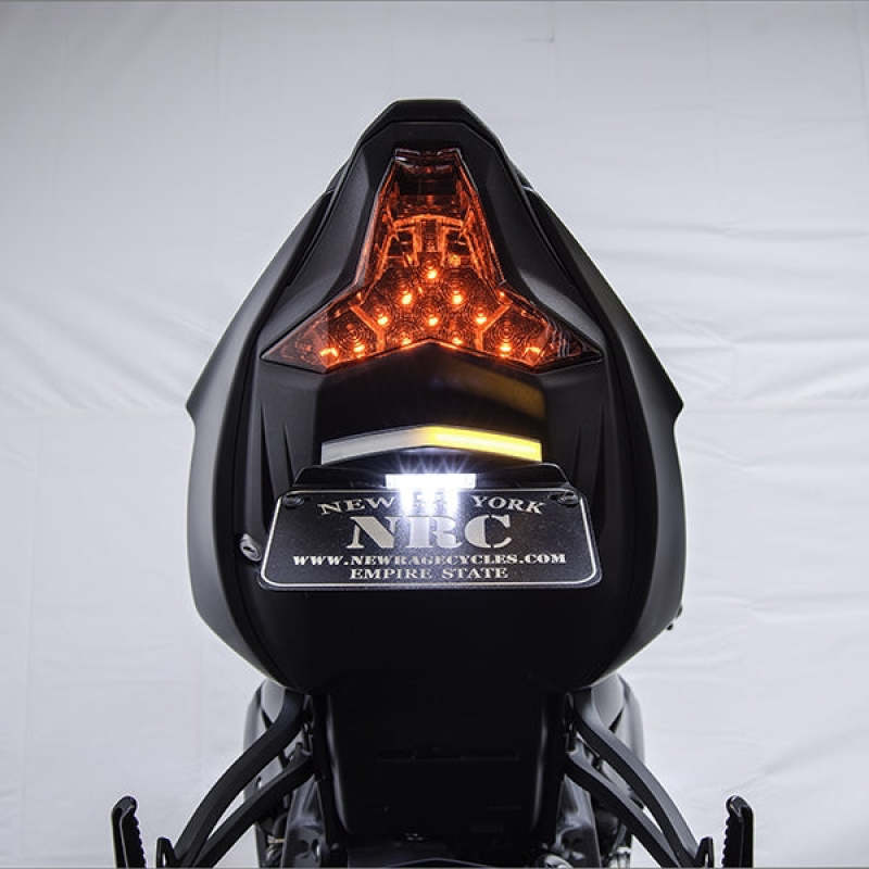 Kawasaki ZX-6R Fender Eliminator - New Rage Cycles - Standard License Plate Bracket - Black - `19-`27